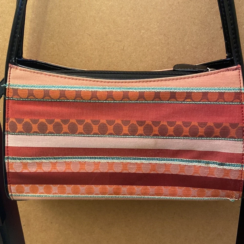 Vintage Kate Spade leather & clothe shoulder purse clutch bag